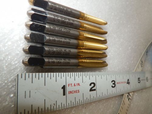 6 pcs Gun Tap Greenfield 19076 12 - 24 UNC, 2-3/8&#034; Long, 2 Flute  (Loc18)