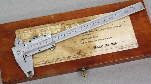 ZHONGGUO TAINJIN 6&#034; 150MM INCH .02mm METRIC VERNIER CALIPER w/CASE