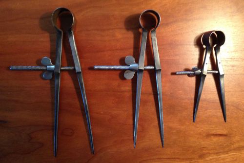 Antique lot 3 caliper scribe compass measure layout machinist tool hilger boker for sale