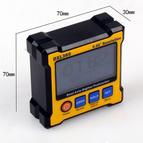 New DXL360 Dual &amp; Single Axis Protractor Inclinometer Level Box 0.02 Resolution