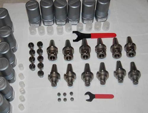 29 pcs. bhp cnc tooling cat40 er 16 &amp; er 32 cnc collet chucks kit w/collets for sale