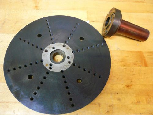 Lathe chuck 10&#034; faceplate w/spindle - tapped holes for sale