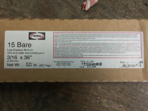 Harris 15 Bare 3/16&#034; x 36&#034; x 50lb box of Low Fuming Bronze