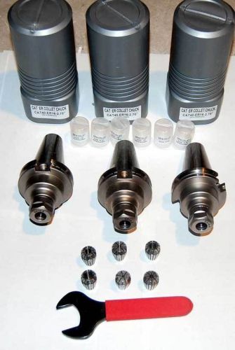 10 Pcs. BHP CAT 40 ER 16-2.75&#034; 20K Balanced CNC Collet Chuck Kit w/6 Collets