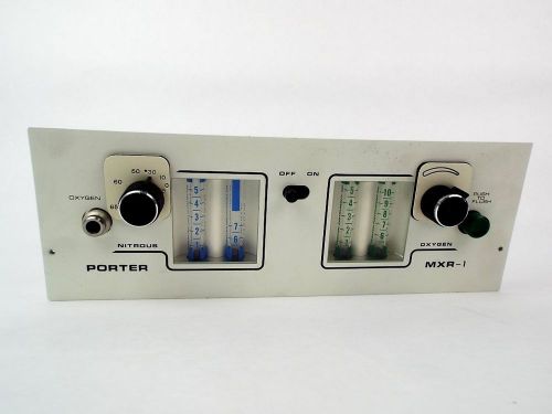 Porter MXR-1 2050 Nitrous Oxide N2O Sedation Dental Cabinet Mount Flowmeter