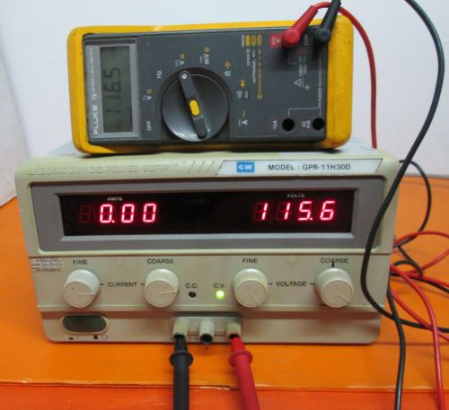 GW LABORATORY DC POWER SUPPLY MODEL GPR-11H30D