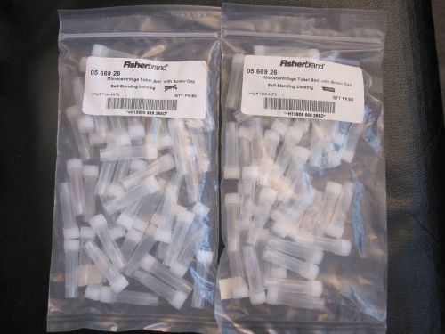 Fisherbrand micro centrifuge tubes 1.5 ml w/screw caps self standing, 100 units for sale