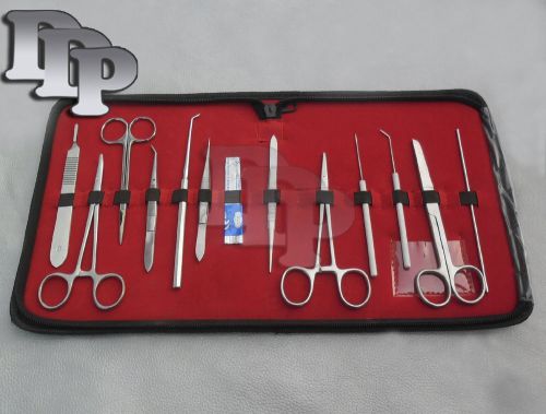 22 PCS BIOLOGY LAB ANATOMY MEDICAL STUDENT DISSECTING KIT + SCALPEL BLADES #15