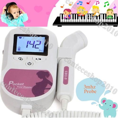 NEW FDA Fetal Heart Doppler/Backlight LCD 3MHZ Probe for Pregnant Women,Sonoline