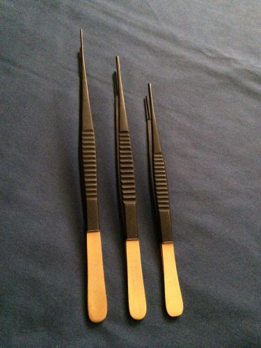 New Set of 3 DeBAKEY Vascular Tissue Forceps Atraumatic Surgical Instruments