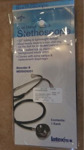 MEDLINE DUAL HEAD STETHOSCOPE BLACK 22&#034; REF # MDS926201 