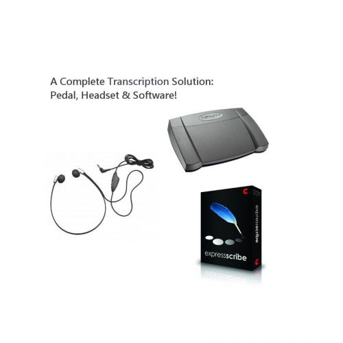 Express Scribe Professional Transcription Bundle: Pedal, Headset + Software!