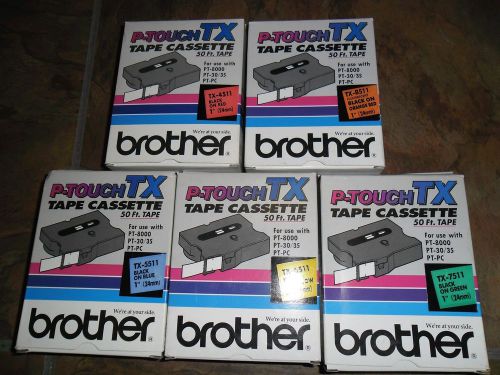 Lot of 15 BROTHER P-TOUCH  TX5511 TX7511 TX4511 TX6511 TXB511  1&#034; 50&#039; NIB