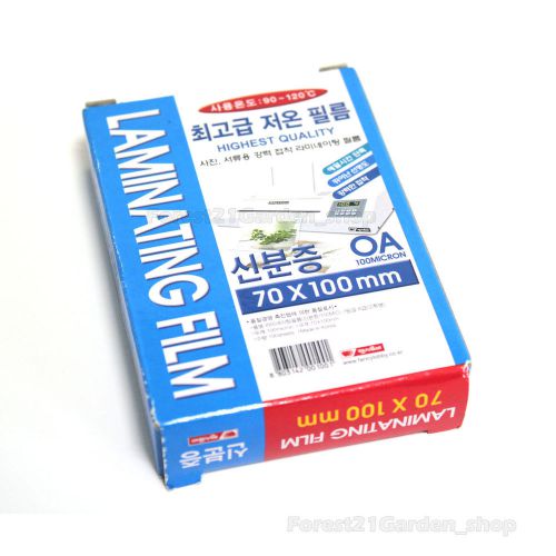 100 Sheet 100 Micron 70x100mm Laminating Pouch Film(2.55 x 3.74 inch)