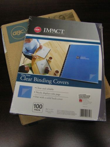 ACCO GBC ClearView 2000036-P Binding Cover Letter 8 3/4&#034; x 11 1/4&#034; 100 Box Clear