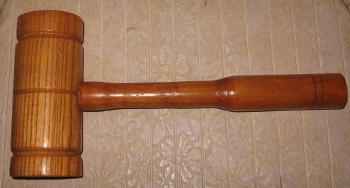 Vintage HARD WOOD GAVEL Mallet Auction KITCHEN Hammer OAK? Wooden EXCELLENT