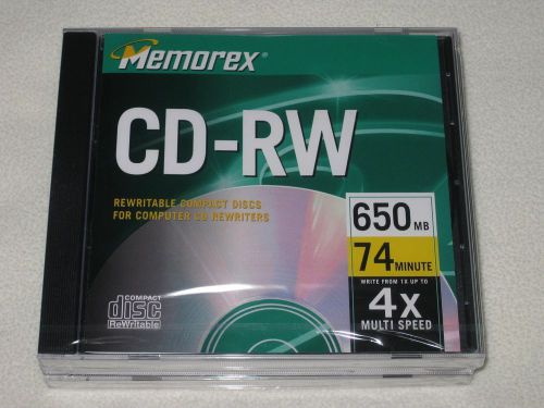 MEMOREX PACKAGE OF 3: CD-RW 650 MB, 74 minute, 4x