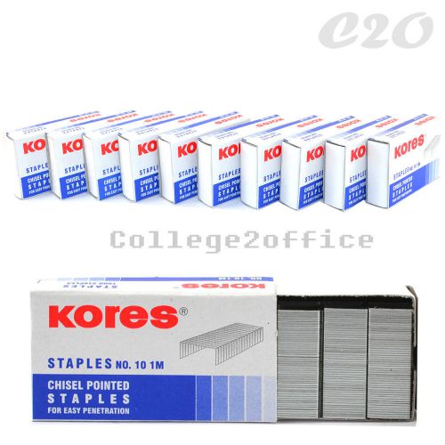 10 x 1000 PINS of KORES No. 10 1M Staple PINS Good Quality Metal