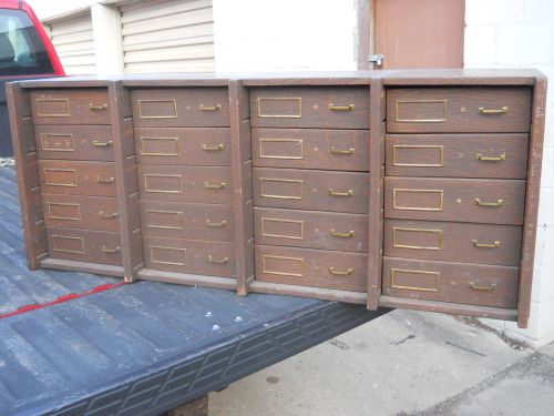 Vintage Wood 20 Drawers Filing Cabinet