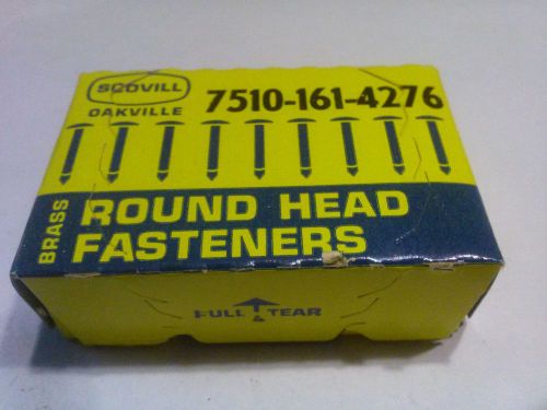 Vintage Circa 1940’s Scovill Brass Round Head No. 3 Fasteners  3/4 ” 100 Per Box