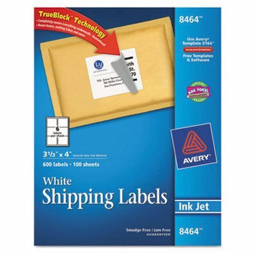 Avery Shipping Labels with TrueBlock Technology, 3-1/3 x 4, 600/Box (AVE8464)