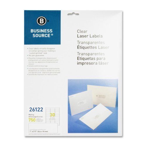 Business source clear mailing label - 1&#034; width x 2.75&#034; length - 750 / (bsn26122) for sale