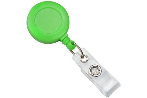 LOT OF 25 NEON GREEN ID HOLDERS BADGE REELS Belt Clip nurse work card pull