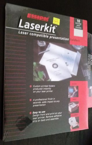 20 NEW ESSAPAC LASERKIT LASER COMPATIBLE PRESENTATION FOLDERS SOFTONE GRAY 2 PKS