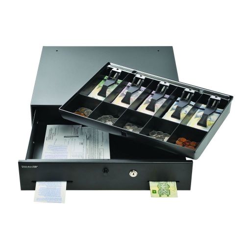 Steelmaster Alarm Alert  Cash Drawer W/Key/Push-Button Release Lock, Black