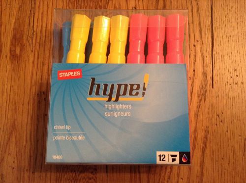 Staples Hype Highlighters, Assorted, Dozen