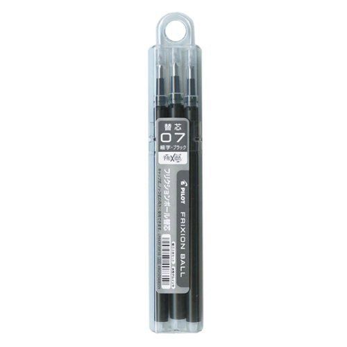 15 Refills for Pilot FriXion 0.7mm Erasable Rollerball pen, Black Shipping Free