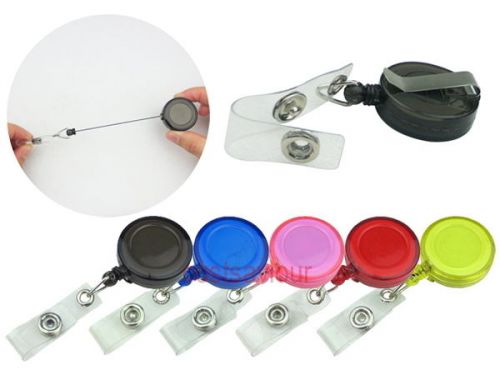 200 x plastic retractable id badge holder strap with clip yoyo reel for sale