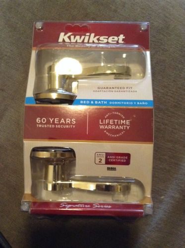 New Kwikset Polished Brass Lido Bed &amp; Bath 730LL 3CP