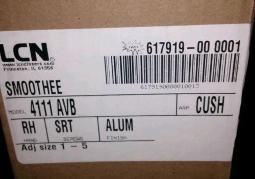 Brand new lcn smoothee door closer 4111 avb cush aluminum for sale