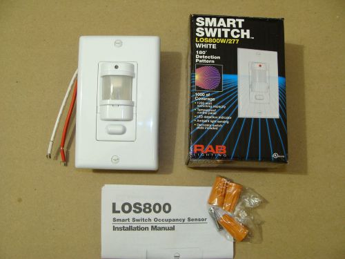 RAB LOS800W ADJUSTABLE MOTION SWITCH 180 DEGREE ZONE 32&#039; RANGE 1200W 277V WHITE