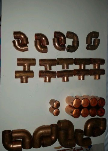 3/4 1/2 COPPER t tee 90 degree COUPLING 39 LOT SWEAT PLUMBING FITTING $.84 EACH