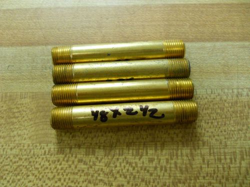 NEW (4) 1/8&#034; NPT x  2 1/2&#034; Brass Nipples