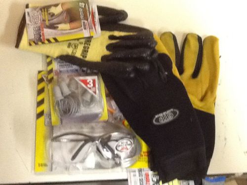 4 assorted work gear cut resistant gloves, cowhide gloves safety glasses ear for sale