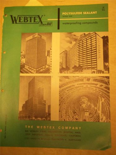 Webtex Co Catalog~Spray Mastics w/Asbestos Waterproofing Compound~1962