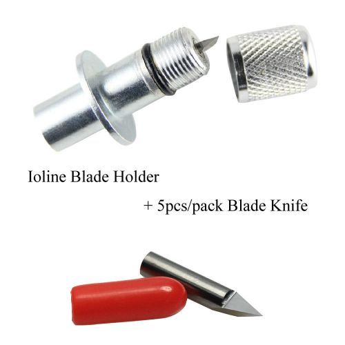 IOLINE Blade Holder 51mm Length + 45 Degree Blades Knife 5pcs for Vinyl Cutter