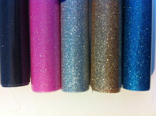 Textured glitter heat press iron on vinyl rolls x 5 19&#034;x12&#034; each! set4 for sale