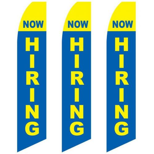 Swooper Flag 3 Pack Now Hiring Yellow Light Blue