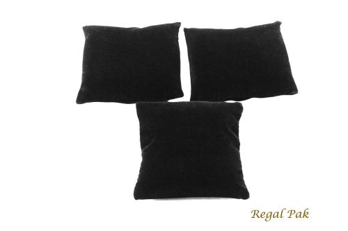 3 Pieces Small Black Velvet Bracelet/Watch Pillow 3&#034;X3&#034;
