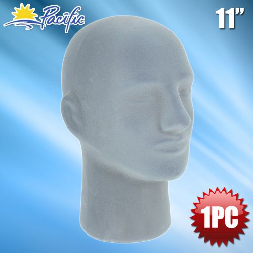 New male styrofoam foam grey velvet mannequin head display wig hat glasses 1pc for sale