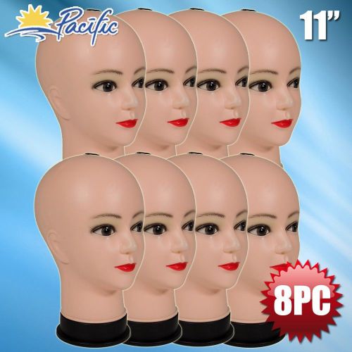 11&#034; PE Plastic MANNEQUIN MANIKIN head wig display hat glasses w2 8PC