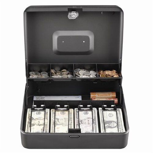 Cash Box STEEL MASTER  (Cantilever) Grey Color Yard Sale Outdoor Safe Lock NEW