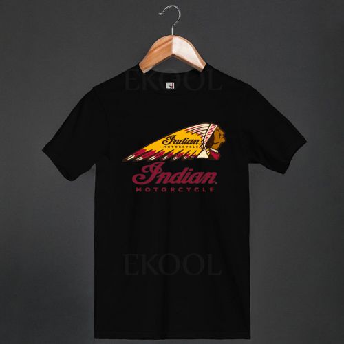 NEW INDIAN MOTORCYCLE LOGO Logo Black Mens T-SHIRT Shirts Tees Size S-3XL