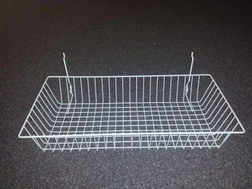 Gondola &amp; Slatwall 24&#034; x 12&#034; x 4&#034; Wire Baskets - White (Pack of 5)