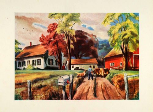 1945 print rfd massachusetts farm house barn farmer livestock rudolf xaa5 for sale