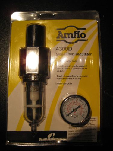 Amflo 4300d mini filter &amp; regulator combo 1/4&#034; line automatic drain for sale